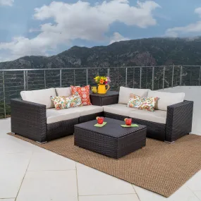 6pc Outdoor Wicker Sectional Sofa w/ Storage - NH225992