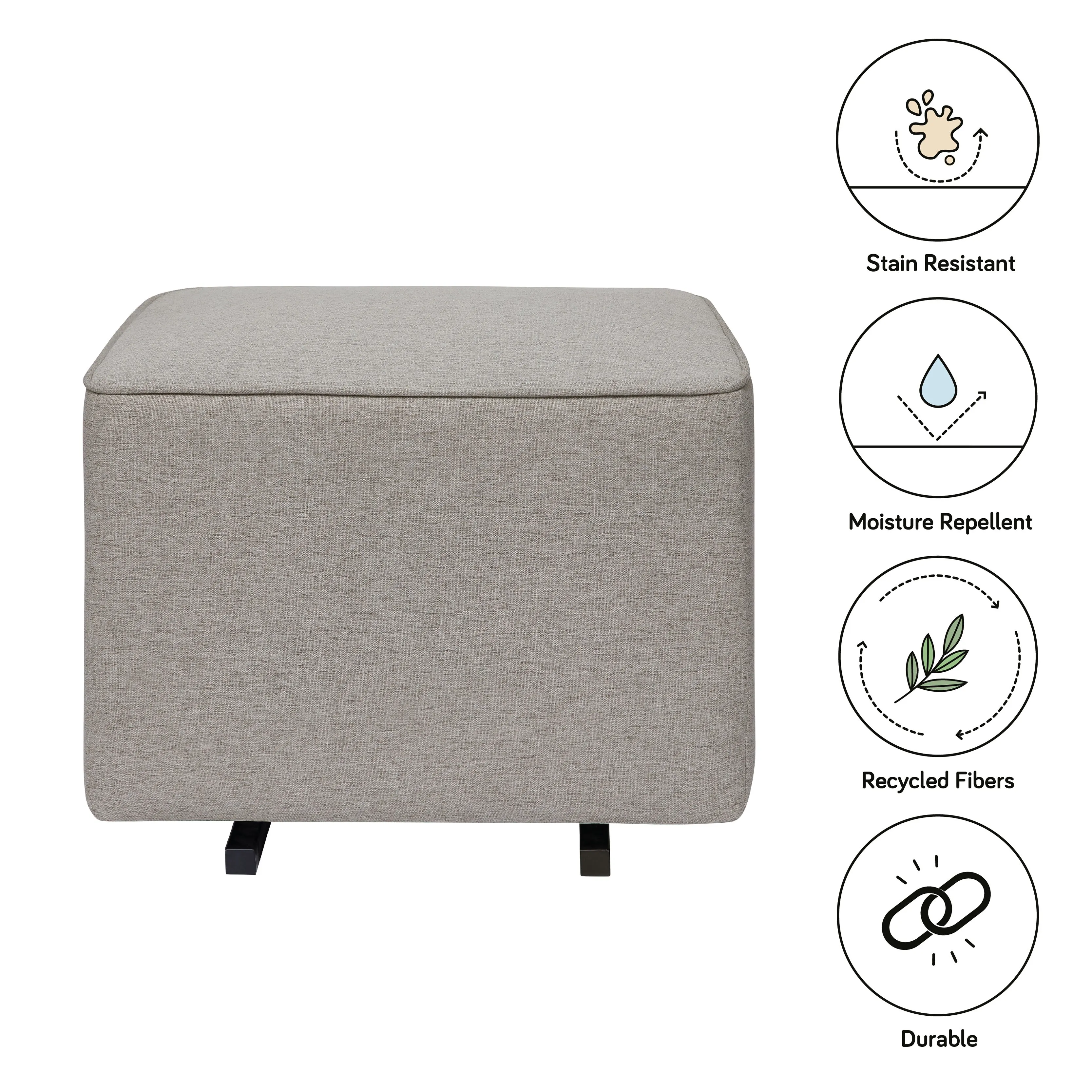 Babyletto Kiwi Gliding Ottoman in Eco-Performance Fabric