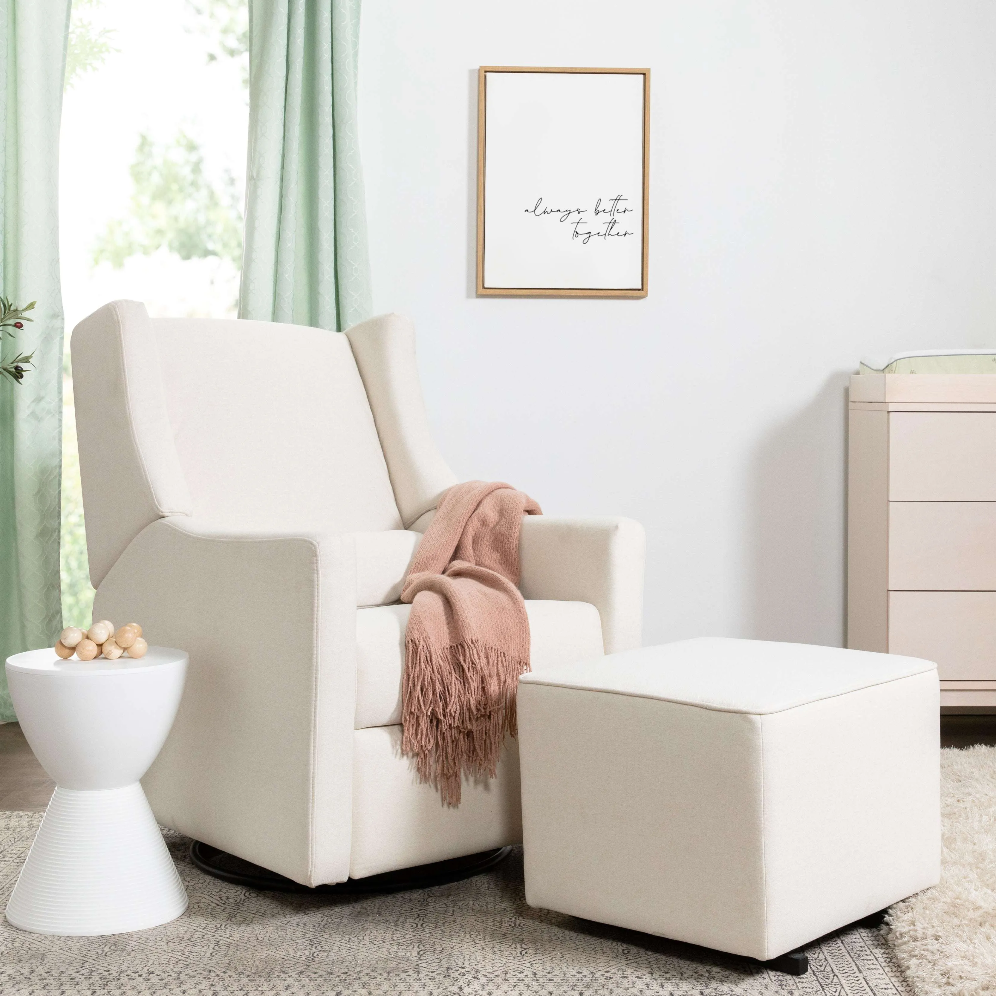 Babyletto Kiwi Gliding Ottoman in Eco-Performance Fabric