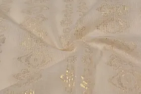 Beige & Golden Cotton Lurex Kora Jacquard Fabric