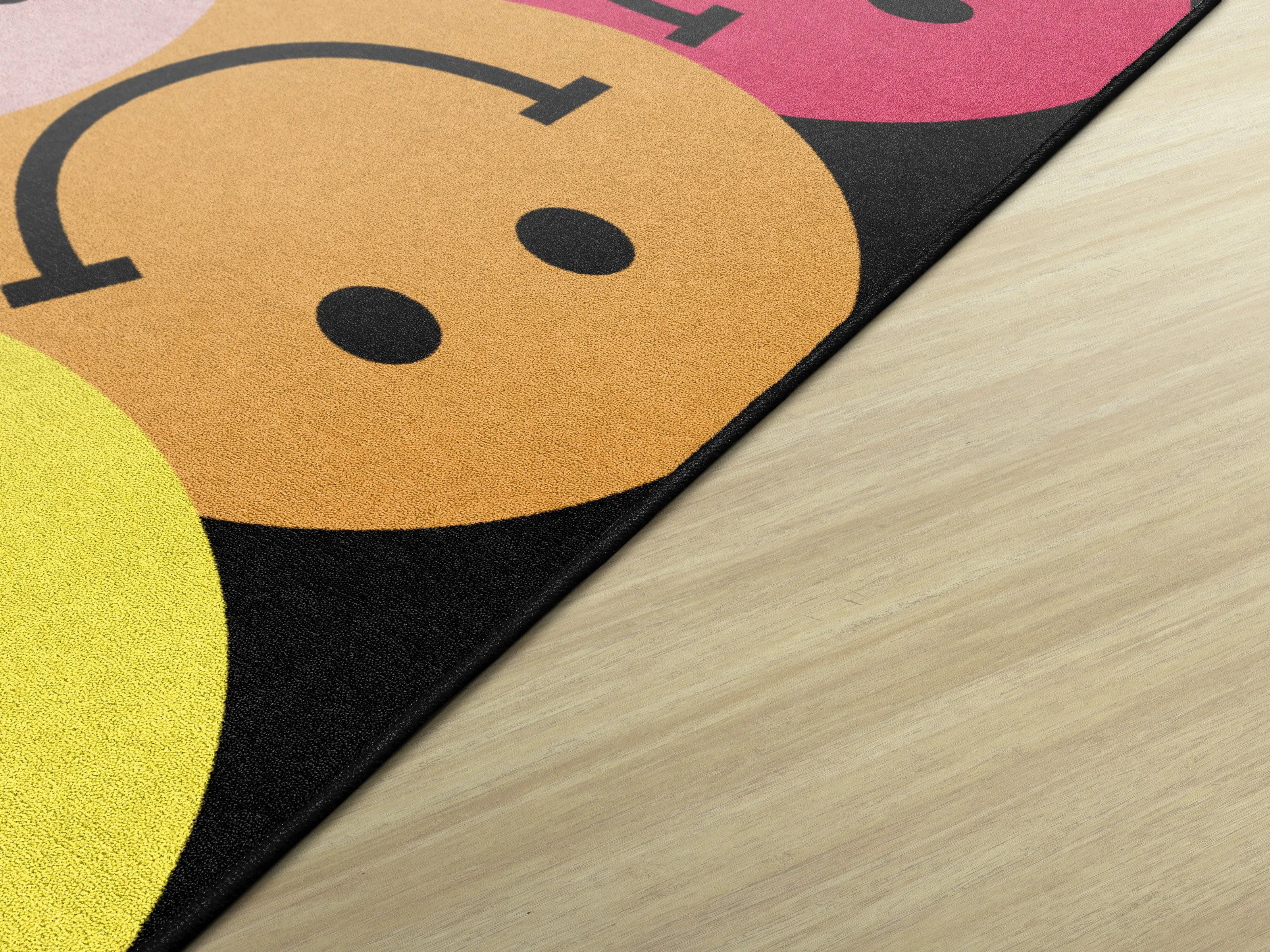 Big Rainbow Smiley Faces Rug | Rainbow Classroom Rug | Feels Like Friday Smileys | Schoolgirl Style