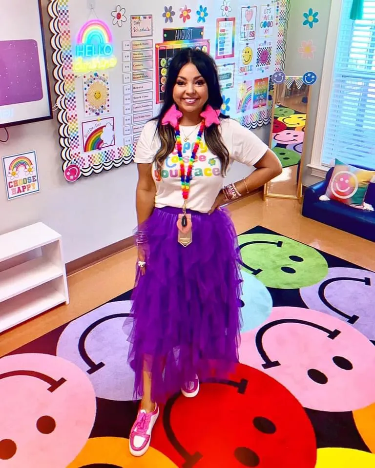 Big Rainbow Smiley Faces Rug | Rainbow Classroom Rug | Feels Like Friday Smileys | Schoolgirl Style