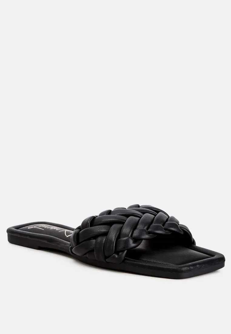 Braided Strap Flat Slip-Ons By Ruw