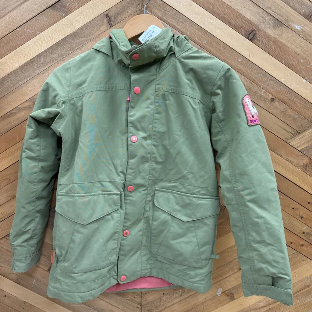 Burton- ski jacket- MSRP $220: green -children-7/8Y