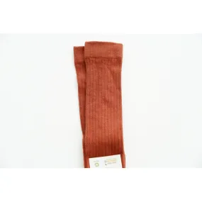 Children's Organic Cotton Knee High Socks - Rust