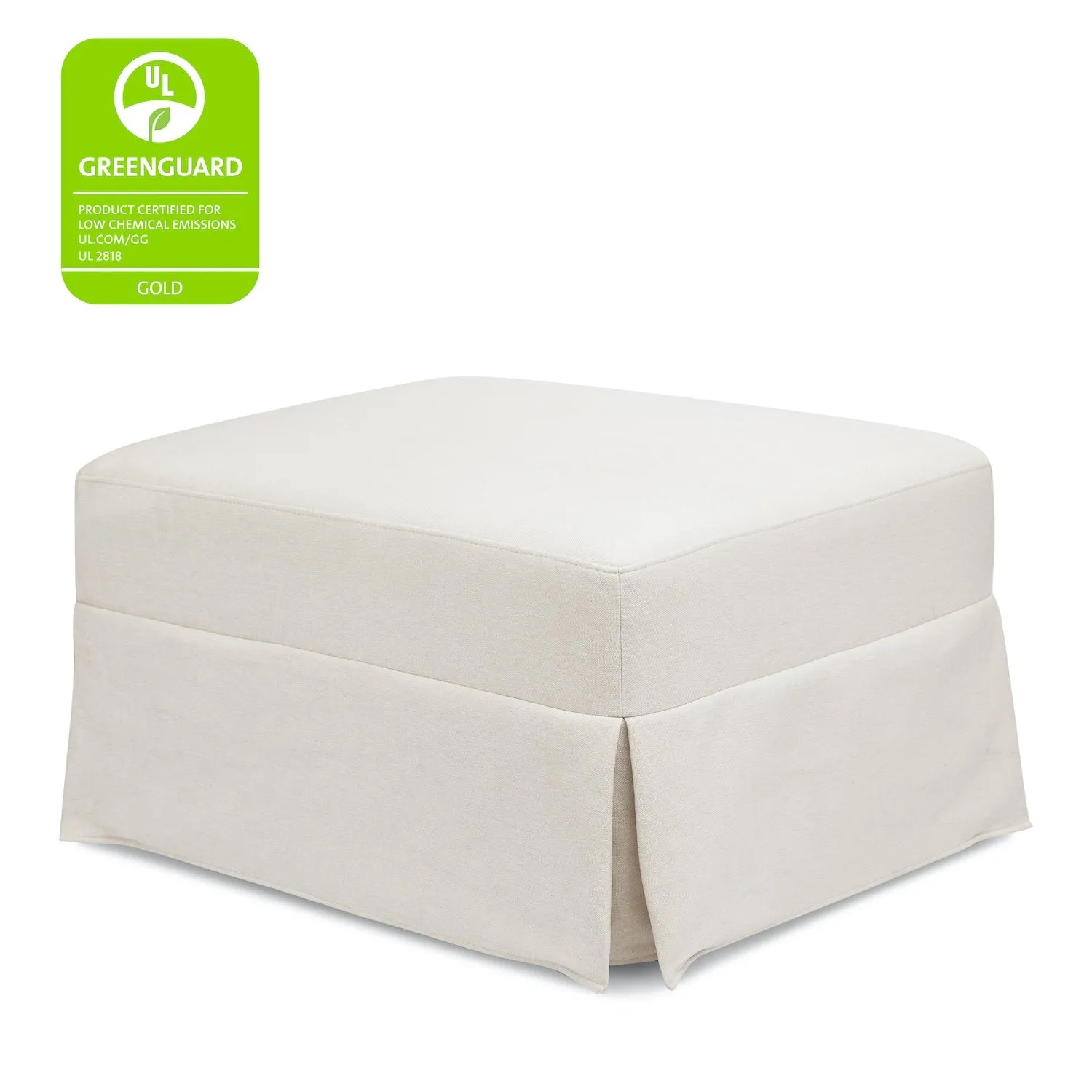 Crawford Gliding Ottoman in Eco-Performance Fabric - Cream