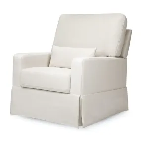 Crawford Pillowback Comfort Swivel Glider in Eco-Performance Fabric - Cream