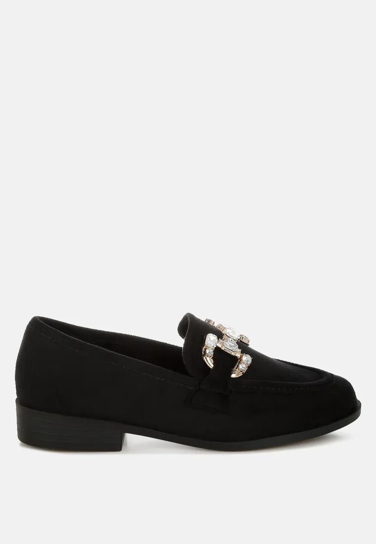 Diamante Embellished Horsebit Loafers by RUW