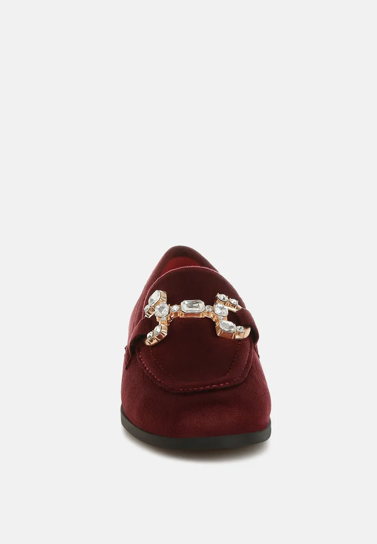 Diamante Embellished Horsebit Loafers by RUW