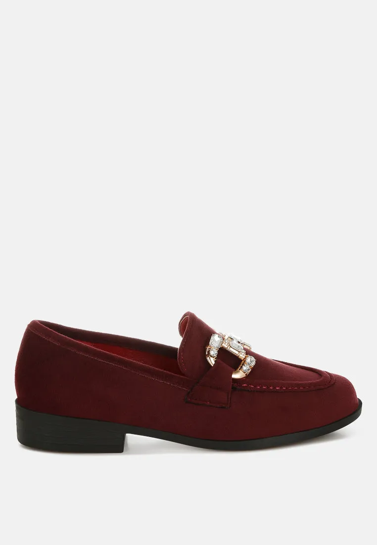 Diamante Embellished Horsebit Loafers by RUW