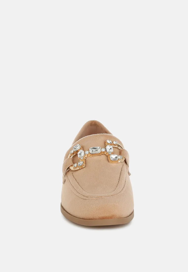 Diamante Embellished Horsebit Loafers by RUW