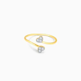 Gold Heartbeat Duo Diamond Ring