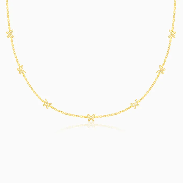 Golden Butterfly Studded Affair Necklace