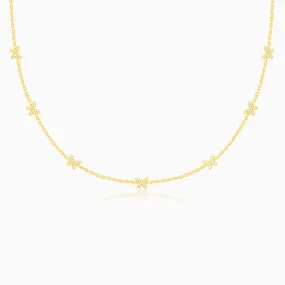 Golden Butterfly Studded Affair Necklace