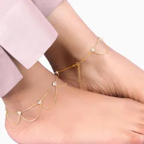 Golden Twinkling Sparkle Anklet