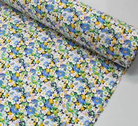 Great Value - Wide Width Floral Cotton - Blue - Flower Fields