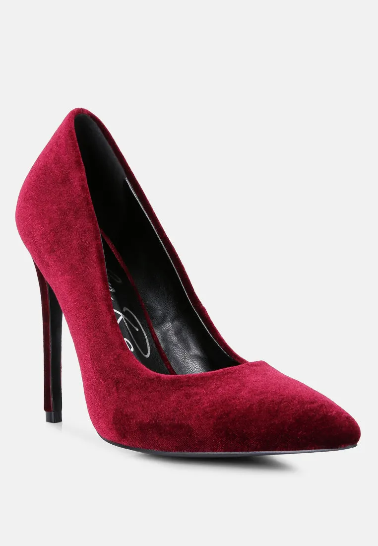 Janessa Velvet Stiletto Heel Pumps By Ruw