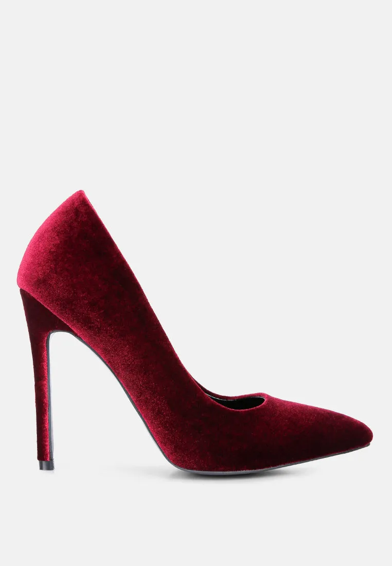 Janessa Velvet Stiletto Heel Pumps By Ruw