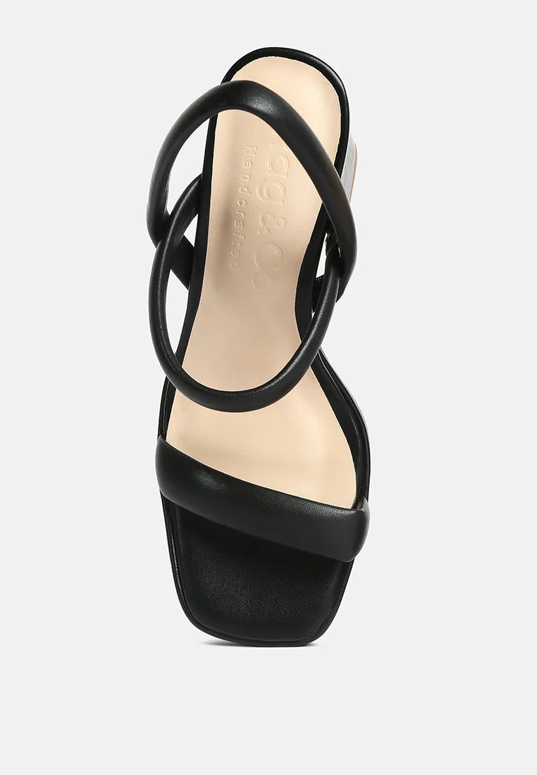 JOSLYN Slingback Block Heel Sandals in Black