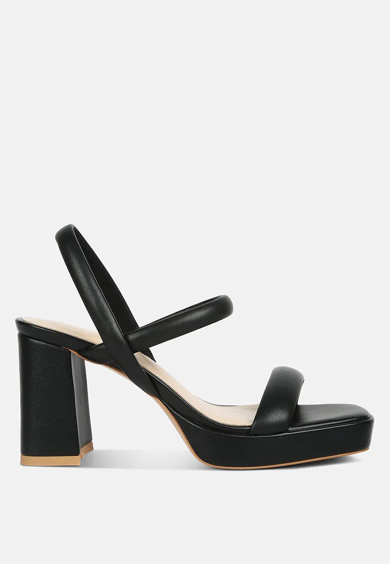 JOSLYN Slingback Block Heel Sandals in Black