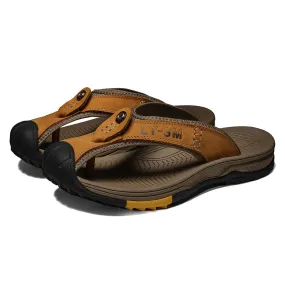 Men's Cowhide Casual Flip Flop