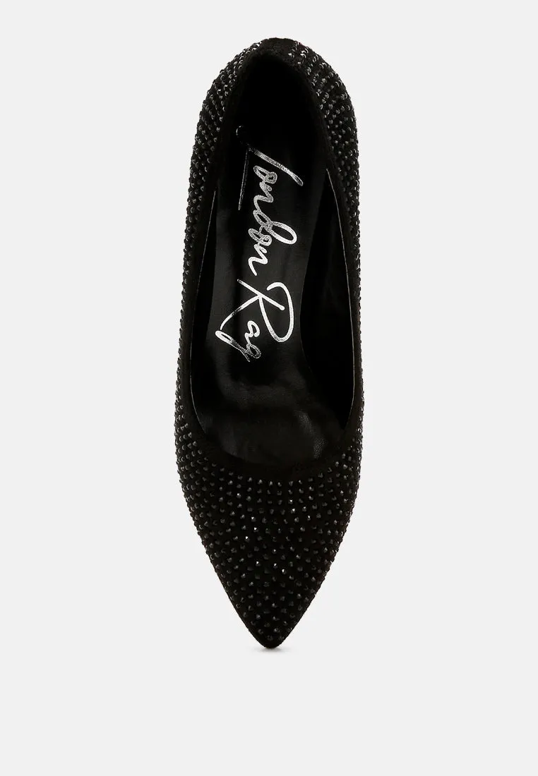 Rhinestones Embellished Pumps by RUW