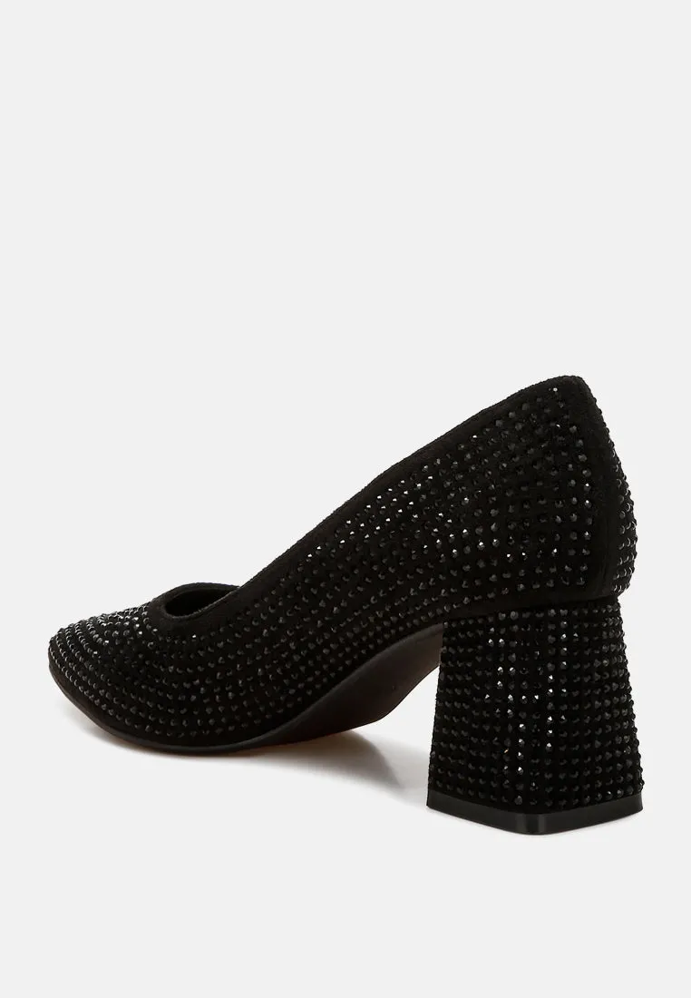 Rhinestones Embellished Pumps by RUW