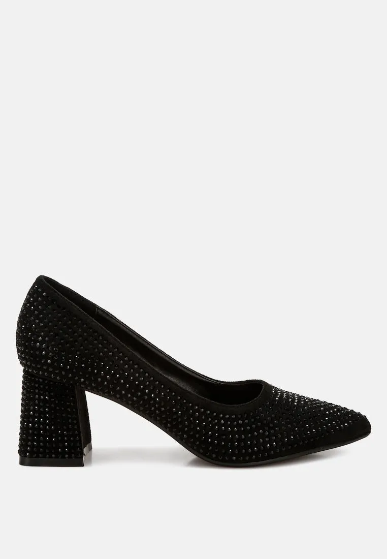 Rhinestones Embellished Pumps by RUW