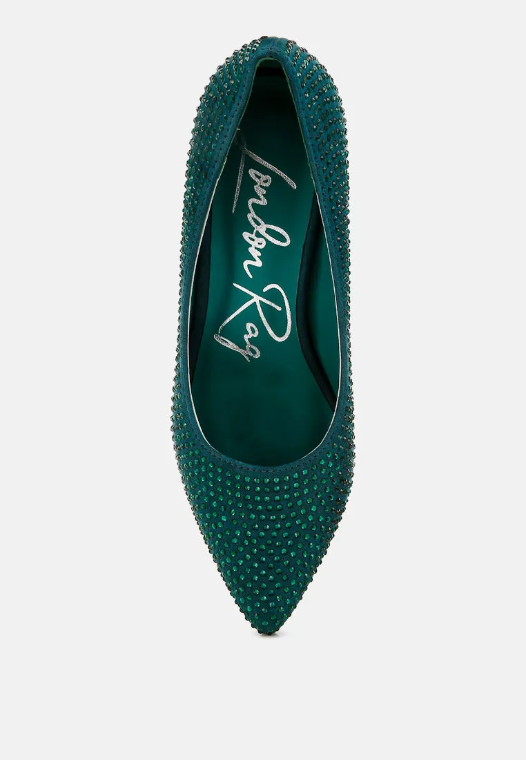 Rhinestones Embellished Pumps by RUW