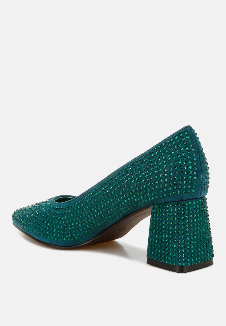 Rhinestones Embellished Pumps by RUW