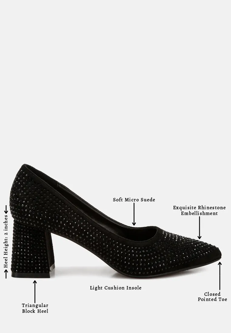 Rhinestones Embellished Pumps by RUW