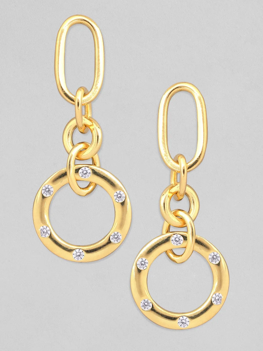 Rubans 925 Silver The Interlinked Element Drop Earrings.- Gold Plated